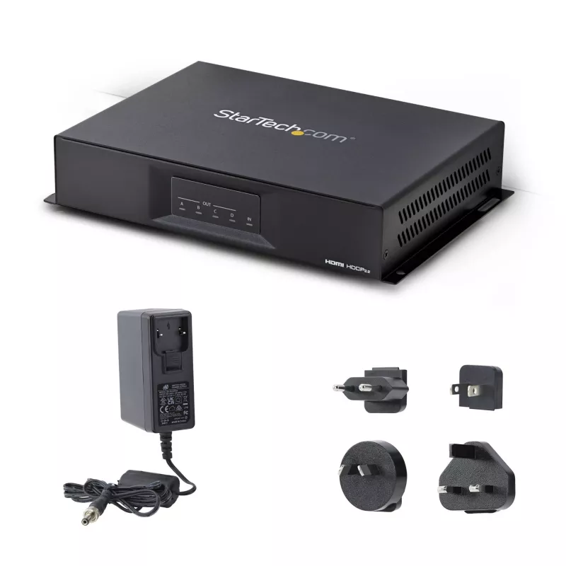 StarTech.com 2x2 HDMI vaizdo sienos valdiklis - 4K 60Hz HDMI 2.0 įvestis į 4x 1080p išvestis - vaizdo sienos procesorius kelių ekranų rodymui - vaizdo sienos skirstytuvas - RS232 / Ethernet valdymas