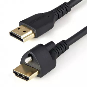 StarTech.com 1m HDMI laidas su fiksuojančiu varžtu - 4K 60Hz HDR - Didelės spartos HDMI 2.0 monitoriaus laidas su fiksuojančia jungtimi saugiam ryšiui - HDMI laidas su Ethernet - M/M