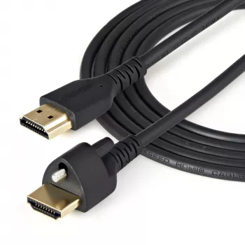 StarTech.com 1m HDMI laidas su fiksuojančiu varžtu - 4K 60Hz HDR - Didelės spartos HDMI 2.0 monitoriaus laidas su fiksuojančia jungtimi saugiam ryšiui - HDMI laidas su Ethernet - M/M