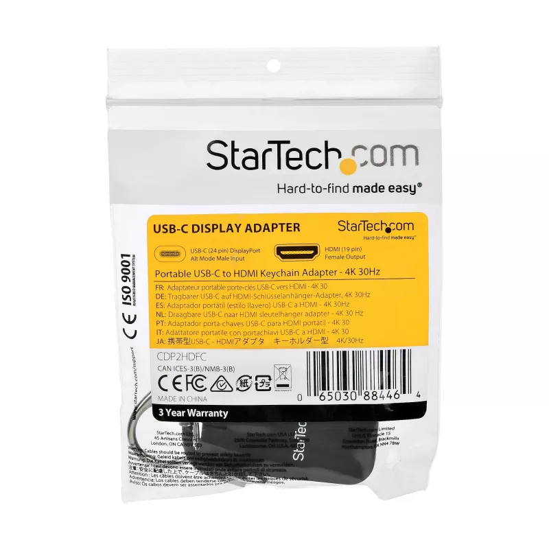 StarTech.com Compact USB-C į HDMI adapteris - 4K 30Hz USB Type-C į HDMI vaizdo keitiklis su raktų pakabuko žiedu