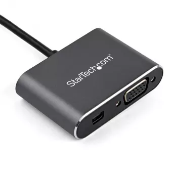 StarTech.com USB-C kelių prievadų vaizdo adapteris – USB-C į 4K 60Hz Mini DisplayPort 1.2 arba 1080p VGA monitoriaus adapteris – USB Type-C 2-in-1 MDP HBR2 HDR/VGA ekrano keitiklis – TB3 suderinamas