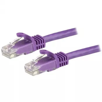StarTech.com 1,5 m CAT6 Ethernet kabelis - violetinis CAT 6 Gigabit Ethernet laidas - 250 MHz 100 W PoE RJ45 UTP tinklo/jungiamasis laidas be užkabinimo su įtempimo mažinimu, individualiai išbandytas