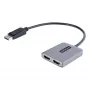 StarTech.com DP į dvigubą HDMI MST HUB - Du HDMI 4K 60Hz - DisplayPort kelių monitorių adapteris su 30cm kabeliu - DP 1.4 Multi Stream Transport Hub, DSC | HBR3 - DP į HDMI skirstytuvas