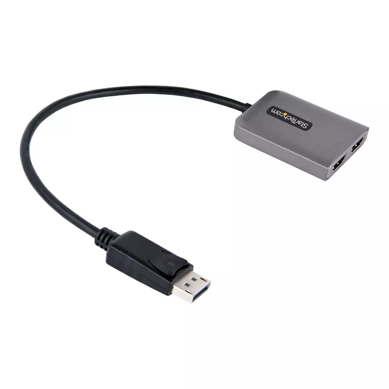 StarTech.com DP į dvigubą HDMI MST HUB - Du HDMI 4K 60Hz - DisplayPort kelių monitorių adapteris su 30cm kabeliu - DP 1.4 Multi Stream Transport Hub, DSC | HBR3 - DP į HDMI skirstytuvas