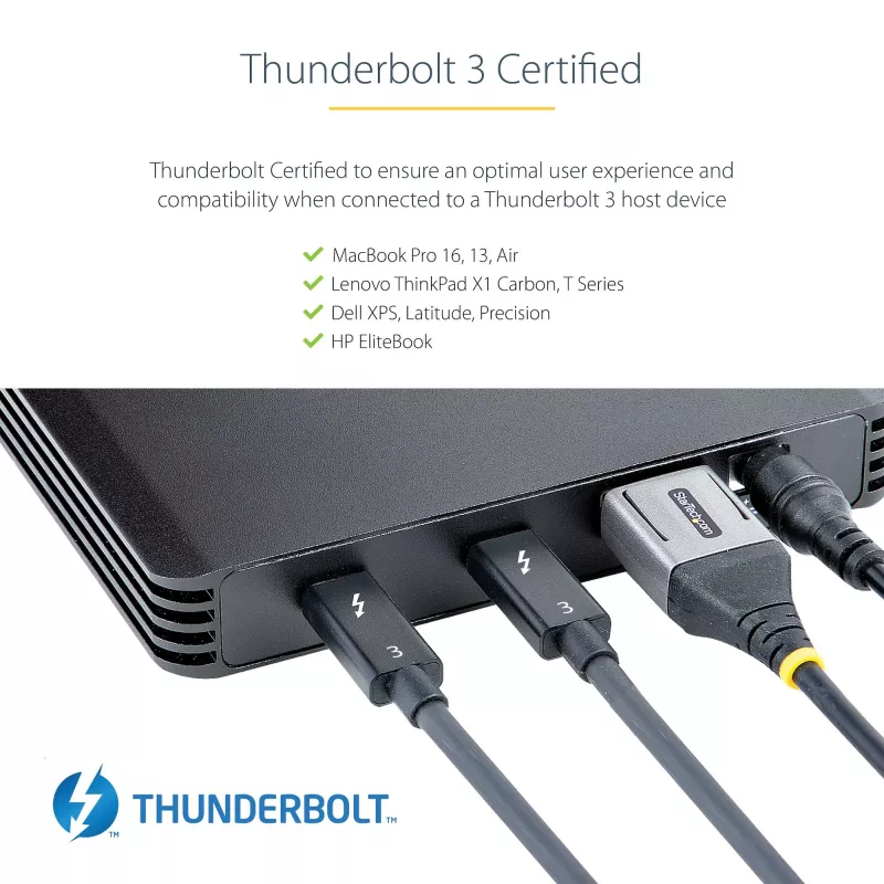 StarTech.com 4 Bay Thunderbolt 3 NVMe korpusas, M.2 NVMe SSD diskams, 1x DisplayPort vaizdo / 2x TB3 išvesties prievadai, 40Gbps, 72W maitinimo blokas, išorinis kietojo disko korpusas