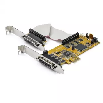 StarTech.com 8 prievadų PCI Express RS232 nuoseklioji adapterio kortelė, PCIe RS232 nuoseklioji kortelė, 16C1050 UART, mažo profilio nuoseklioji DB9 valdiklio / plėtinio kortelė, 15 kV ESD apsauga, skirta tik Windows - TAA