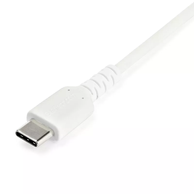 StarTech.com 2m USB A į USB C įkrovimo laidas – patvarus greitam įkrovimui ir sinchronizavimui USB 2.0 į USB Type C duomenų laidas – tvirtas TPE apvalkalas, aramido pluoštas, M/M, 3A, baltas