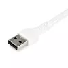 StarTech.com 2m USB A į USB C įkrovimo laidas – patvarus greitam įkrovimui ir sinchronizavimui USB 2.0 į USB Type C duomenų laidas – tvirtas TPE apvalkalas, aramido pluoštas, M/M, 3A, baltas