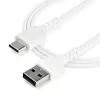 StarTech.com 2m USB A į USB C įkrovimo laidas – patvarus greitam įkrovimui ir sinchronizavimui USB 2.0 į USB Type C duomenų laidas – tvirtas TPE apvalkalas, aramido pluoštas, M/M, 3A, baltas