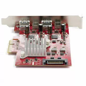 StarTech.com 4 prievadų USB PCIe kortelė - 10Gbps USB PCI Express išplėtimo kortelė su 2 valdikliais - 2x USB-C ir 2x USB-A prievadai (USB 3.2/3.1 Gen 2) - USB/USB-C PCI-e kortelė - Pilnas profilis