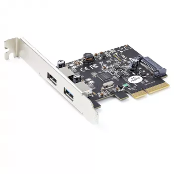 „StarTech.com“ 2 prievadų USB PCIe kortelė su 10 Gbps/prievadas – USB 3.1/3.2 Gen 2 Type-A PCI Express 3.0 x2 pagrindinio valdiklio plėtinio kortelė – pilno/žemo profilio – skirta „Windows“ ir „Linux“