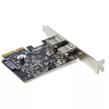 „StarTech.com“ 2 prievadų USB PCIe kortelė su 10 Gbps/prievadas – USB 3.1/3.2 Gen 2 Type-A PCI Express 3.0 x2 pagrindinio valdiklio plėtinio kortelė – pilno/žemo profilio – skirta „Windows“ ir „Linux“