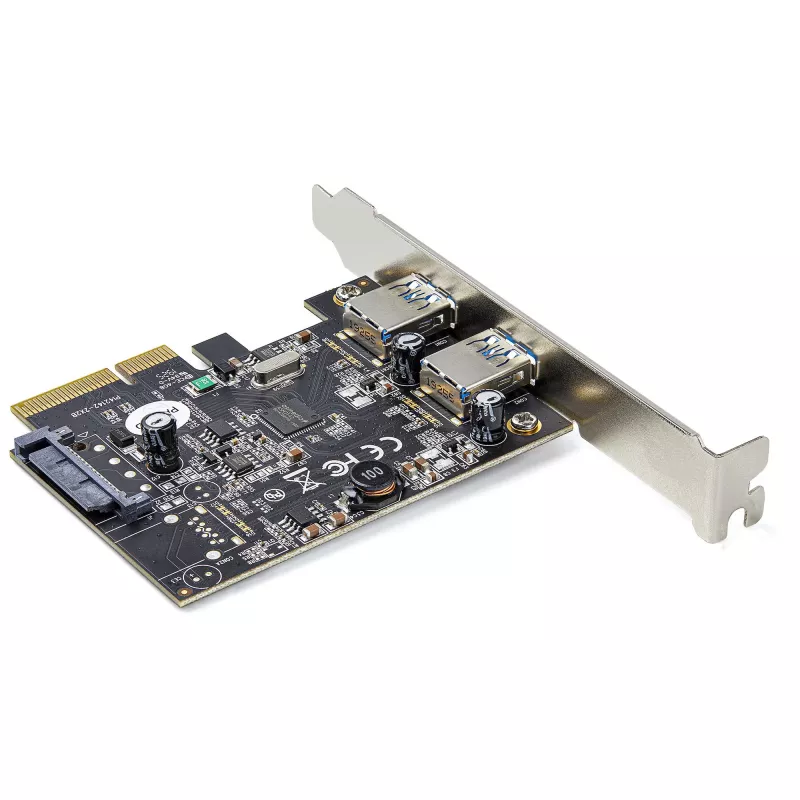 „StarTech.com“ 2 prievadų USB PCIe kortelė su 10 Gbps/prievadas – USB 3.1/3.2 Gen 2 Type-A PCI Express 3.0 x2 pagrindinio valdiklio plėtinio kortelė – pilno/žemo profilio – skirta „Windows“ ir „Linux“