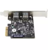 „StarTech.com“ 2 prievadų USB PCIe kortelė su 10 Gbps/prievadas – USB 3.1/3.2 Gen 2 Type-A PCI Express 3.0 x2 pagrindinio valdiklio plėtinio kortelė – pilno/žemo profilio – skirta „Windows“ ir „Linux“