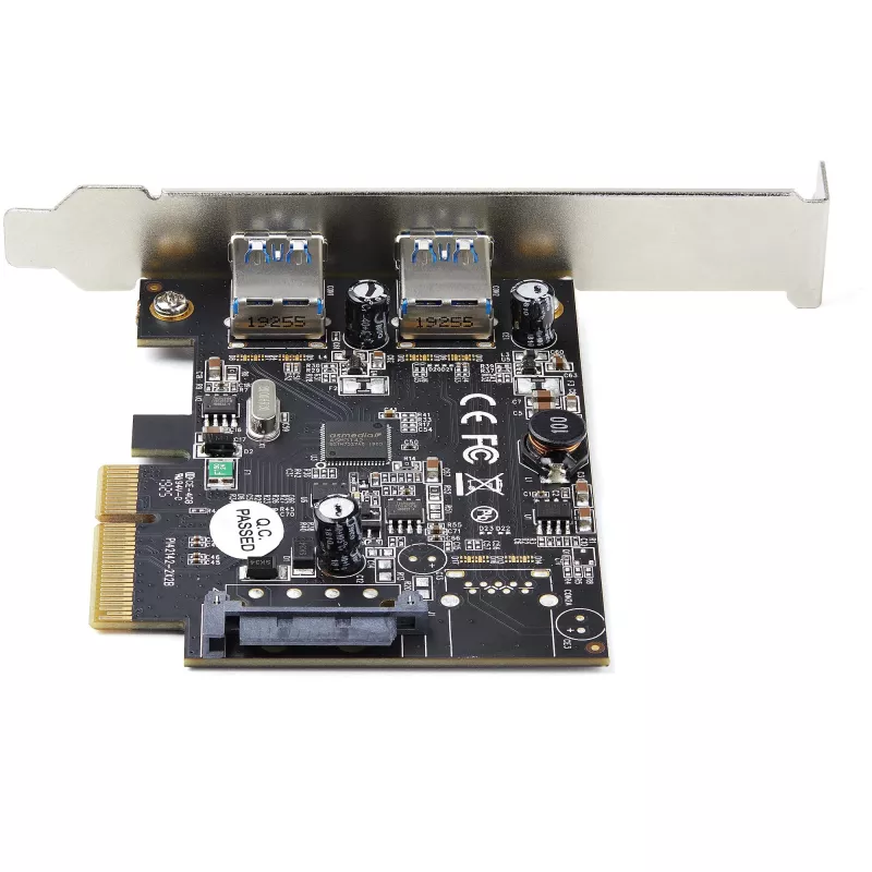 „StarTech.com“ 2 prievadų USB PCIe kortelė su 10 Gbps/prievadas – USB 3.1/3.2 Gen 2 Type-A PCI Express 3.0 x2 pagrindinio valdiklio plėtinio kortelė – pilno/žemo profilio – skirta „Windows“ ir „Linux“