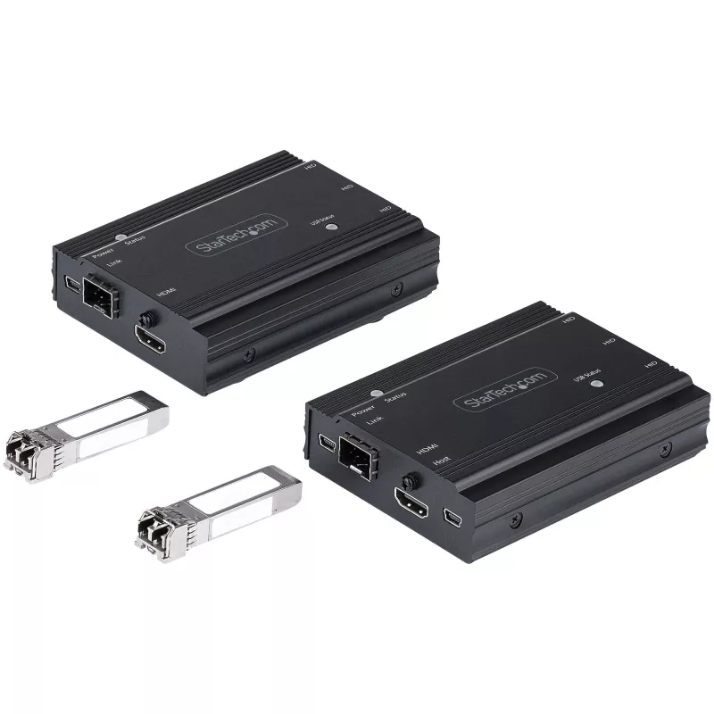 StarTech.com 4K HDMI KVM ilgintuvas per šviesolaidį - HDMI vaizdo ir USB nuotolinis KVM jungiklis/konsolės ilgintuvas - iki 300 m (daugiamodis) - 2x 10G MMF SFP+ moduliai - KVM ilginimo rinkinys (TX/RX)