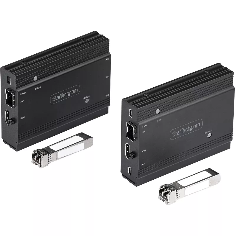 StarTech.com 4K HDMI KVM ilgintuvas per šviesolaidį - HDMI vaizdo ir USB nuotolinis KVM jungiklis/konsolės ilgintuvas - iki 300 m (daugiamodis) - 2x 10G MMF SFP+ moduliai - KVM ilginimo rinkinys (TX/RX)