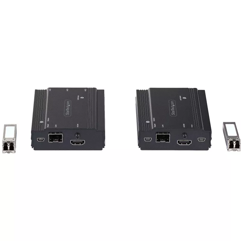 StarTech.com 4K HDMI KVM ilgintuvas per šviesolaidį - HDMI vaizdo ir USB nuotolinis KVM jungiklis/konsolės ilgintuvas - iki 300 m (daugiamodis) - 2x 10G MMF SFP+ moduliai - KVM ilginimo rinkinys (TX/RX)