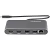 StarTech.com Dviejų monitorių Thunderbolt mini dokas, 4K 60Hz HDMI, tvarkyklių nereikalaujantis centras, Gigabit Ethernet, 1x USB 5Gbps ir 1x USB 2.0, 28 cm kabelis