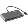 StarTech.com Dviejų monitorių Thunderbolt mini dokas, 4K 60Hz HDMI, tvarkyklių nereikalaujantis centras, Gigabit Ethernet, 1x USB 5Gbps ir 1x USB 2.0, 28 cm kabelis