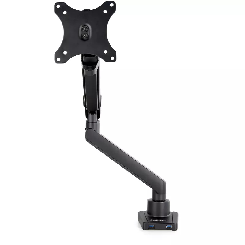 StarTech.com stalinis monitoriaus laikiklis su 2x USB 3.0 prievadais, plonas viso judesio vieno monitoriaus tvirtinimas, iki 34 colių (8 kg) VESA, spaustuvinis/įleidžiamas montavimas, mechaninė spyruoklė