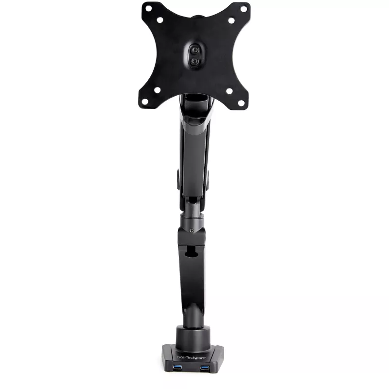 StarTech.com stalinis monitoriaus laikiklis su 2x USB 3.0 prievadais, plonas viso judesio vieno monitoriaus tvirtinimas, iki 34 colių (8 kg) VESA, spaustuvinis/įleidžiamas montavimas, mechaninė spyruoklė