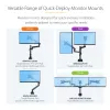 StarTech.com stalinis monitoriaus laikiklis su 2x USB 3.0 prievadais, plonas viso judesio vieno monitoriaus tvirtinimas, iki 34 colių (8 kg) VESA, spaustuvinis/įleidžiamas montavimas, mechaninė spyruoklė
