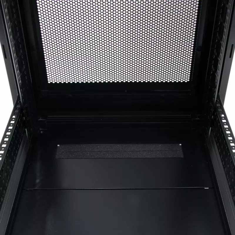 StarTech.com 4-Post 32U Server Rack Cabinet, užrakinama 19 colių duomenų spinta kompiuteriams, AV/IT įrangai, biuro / namų tinklo stovas su ratukais ir reguliuojamais montavimo bėgeliais