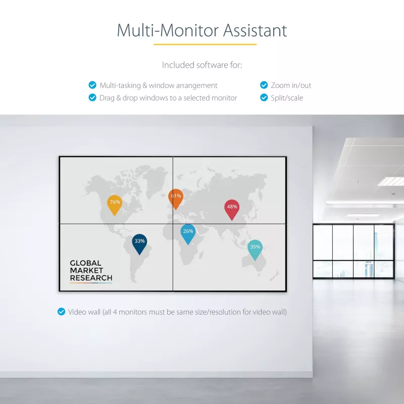 StarTech.com USB 3.0 į 4x HDMI adapteris, USB į 4 monitorių keitiklis, skirta Windows (nepalaiko macOS/ChromeOS/Linux) - TAA