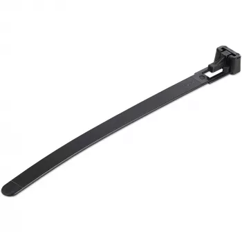 StarTech.com daugkartiniai kabelių raiščiai, 12 cm, 7 mm pločio, 30 mm ryšulio skersmuo, 22 kg tempimo stipris, nailoniniai, vidaus/lauko, 94V-2/UL sertifikuoti, 100 vnt., juodi