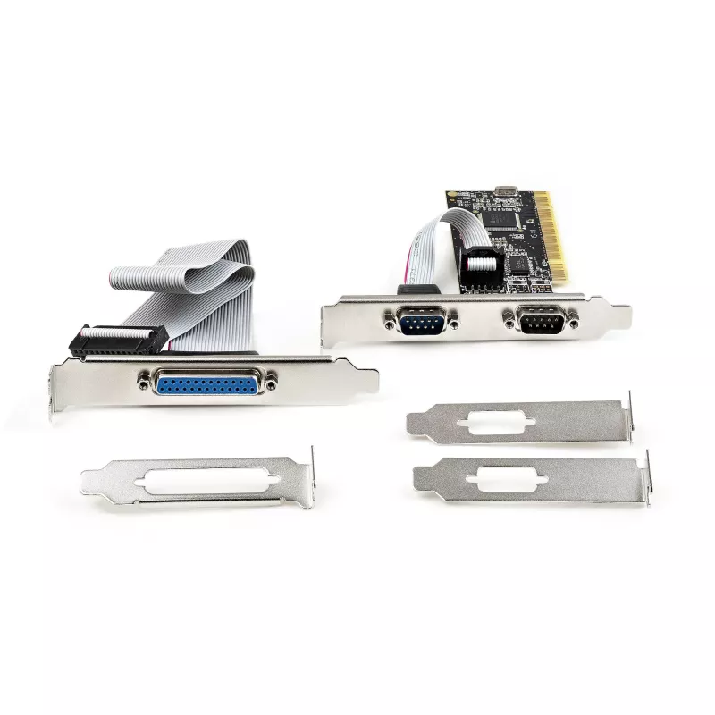 StarTech.com PCI kombinuota kortelė su dviem RS232 nuosekliaisiais prievadais (DB9) ir vienu lygiagrečiuoju LPT prievadu (DB25) - PCI kombinuota adapterio kortelė, PCI plėtimo valdiklis, PCI spausdintuvo kortelė