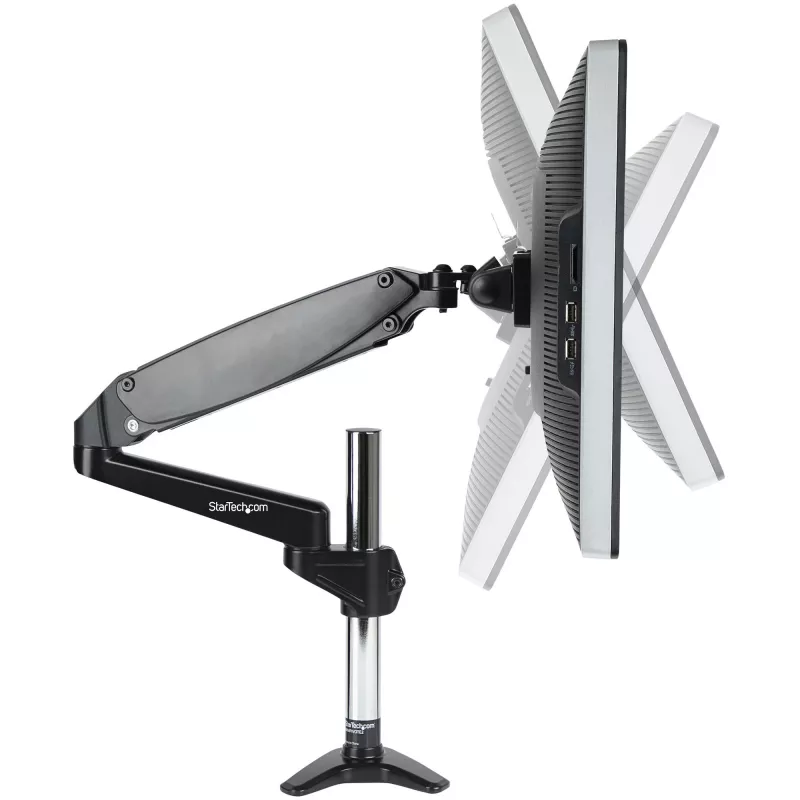 StarTech.com stalinis monitoriaus laikiklis vienam VESA ekranui iki 32 colių arba 49 colių itin plataus formato 8 kg – pilnas judesys, aukščio reguliavimas – C spaustuvas, grommet – vieno monitoriaus ranka