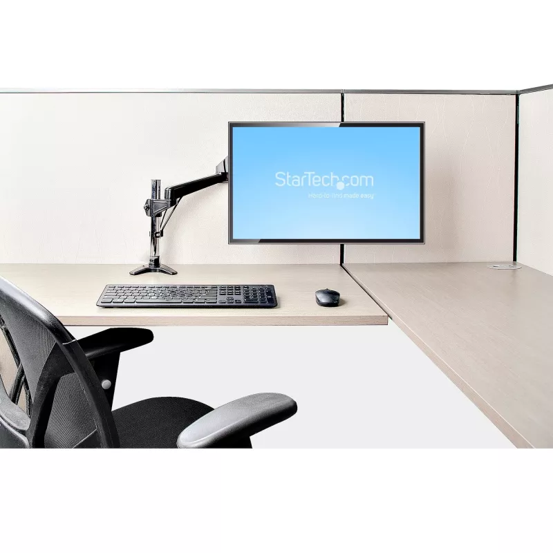 StarTech.com stalinis monitoriaus laikiklis vienam VESA ekranui iki 32 colių arba 49 colių itin plataus formato 8 kg – pilnas judesys, aukščio reguliavimas – C spaustuvas, grommet – vieno monitoriaus ranka