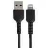 StarTech.com 12 colių (30 cm) tvirtas juodas USB-A į Lightning laidas - tvirtas armuotas aramidiniu pluoštu USB A tipo į Lightning įkrovimo/sinchronizavimo maitinimo laidas - Apple MFi sertifikuotas iPad/iPhone 12