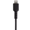 StarTech.com 12 colių (30 cm) tvirtas juodas USB-A į Lightning laidas - tvirtas armuotas aramidiniu pluoštu USB A tipo į Lightning įkrovimo/sinchronizavimo maitinimo laidas - Apple MFi sertifikuotas iPad/iPhone 12