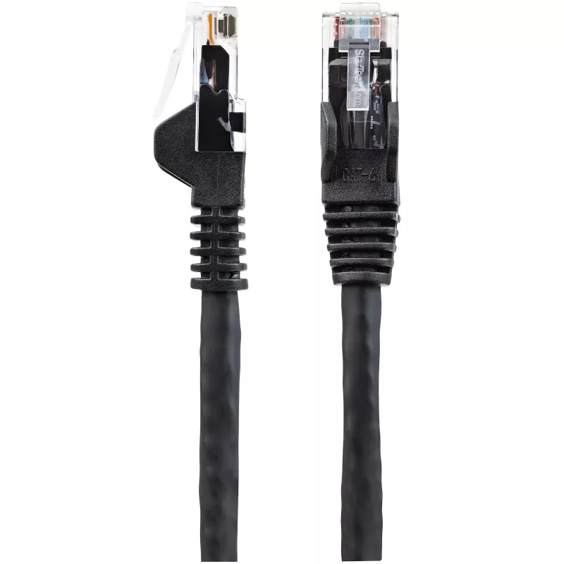 StarTech.com 7m CAT6 Ethernet kabelis LSZH – 10 Gigabit 250MHz 100W PoE RJ45 10GbE UTP tinklo laidas su apsauga nuo užkliuvimo, juodas, CAT6, ETL patvirtintas, 24AWG