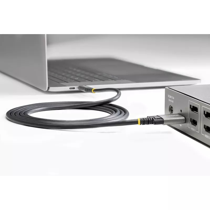 StarTech.com 50 cm šoninis varžtinis fiksavimo USB-C laidas 10Gbps - USB 3.1/3.2 Gen 2 Type-C - 100W (5A) Power Delivery įkrovimas, DP Alt režimas - dvigubas varžtinis fiksavimas