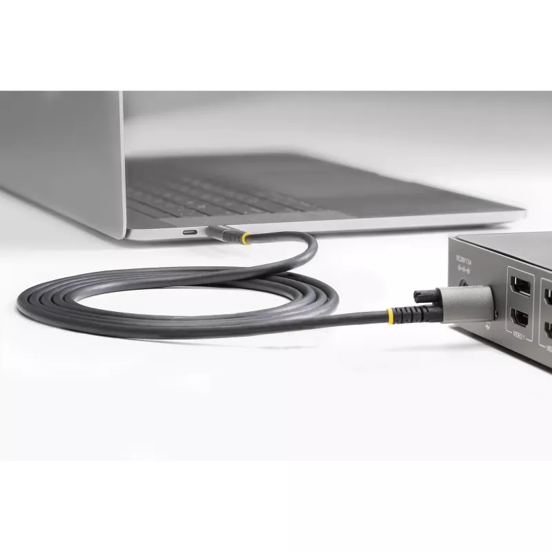 StarTech.com 20 colių (50 cm) viršutinis varžtinis fiksavimo USB C laidas 10 Gbps – USB 3.1/3.2 Gen 2 Type-C laidas – 100 W (5 A) galios tiekimas, DP Alt režimas – vienas fiksavimo varžtas, USB-C įkrovimo/sinchronizavimo laidas