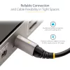 StarTech.com 20 colių (50 cm) viršutinis varžtinis fiksavimo USB C laidas 10 Gbps – USB 3.1/3.2 Gen 2 Type-C laidas – 100 W (5 A) galios tiekimas, DP Alt režimas – vienas fiksavimo varžtas, USB-C įkrovimo/sinchronizavimo laidas