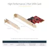 StarTech.com SATA PCIe kortelė - 2 prievadų PCIe SATA plėtinio kortelė - 6Gbps - pilnas/žemas profilis - PCI Express į SATA adapteris/valdiklis - ASM1062R SATA RAID - PCIe į SATA keitiklis