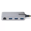 StarTech.com 3 prievadų USB šakotuvas su Ethernet - 3x USB-A prievadai - Gigabit Ethernet (RJ-45) - USB 3.0 5Gbps - maitinamas iš magistralės - 30 cm laidas - nešiojamas USB šakotuvas nešiojamam kompiuteriui su GbE