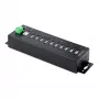 StarTech.com 10 prievadų pramoninis USB 2.0 centras, tvirtas USB mazgas su ESD 4 lygio apsauga, DIN/sienos/stalo montavimo USB-A mazgas, USB prievadų plėtiklis su užrakinamais prievadais