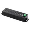 StarTech.com 10 prievadų pramoninis USB 2.0 centras, tvirtas USB mazgas su ESD 4 lygio apsauga, DIN/sienos/stalo montavimo USB-A mazgas, USB prievadų plėtiklis su užrakinamais prievadais