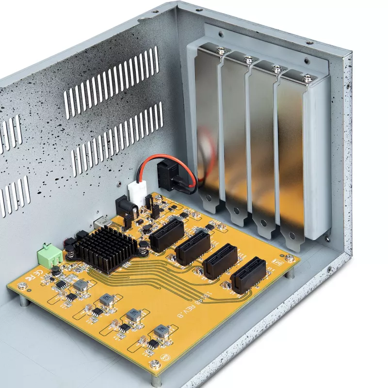 StarTech.com 4 lizdų PCIe išplėtimo korpusas su PCIe x2 pagrindinės plokštės kortele, PCIe 2.0 – 10Gbps, išoriniai PCIe lizdai staliniams kompiuteriams/serveriams, PCI Express išplėtimo dėžė/ adapteris, 4 PCIe x1 lizdai