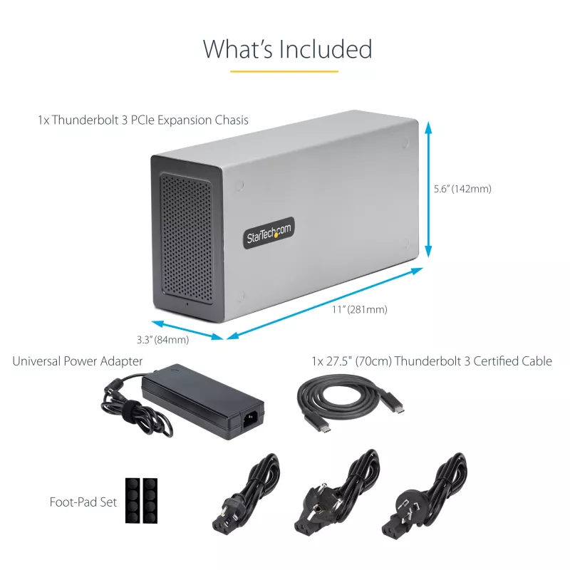 StarTech.com Dviejų lizdų Thunderbolt 3 PCIe išplėtimo korpusas