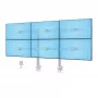 StarTech.com šešių monitorių stalinis laikiklis su skersiniu, iki 32 colių ekranams, iki 8 kg vienam, dviejų kolonų, C spaustuvas/įtvaras, reguliuojamas aukštis