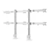 StarTech.com šešių monitorių stalinis laikiklis su skersiniu, iki 32 colių ekranams, iki 8 kg vienam, dviejų kolonų, C spaustuvas/įtvaras, reguliuojamas aukštis