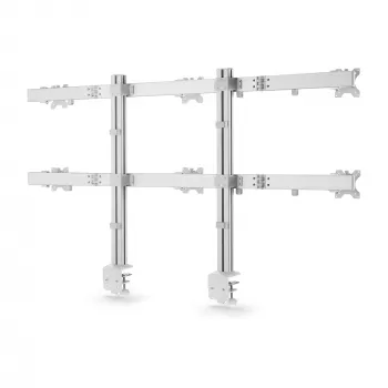 StarTech.com šešių monitorių stalinis laikiklis su skersiniu, iki 32 colių ekranams, iki 8 kg vienam, dviejų kolonų, C spaustuvas/įtvaras, reguliuojamas aukštis