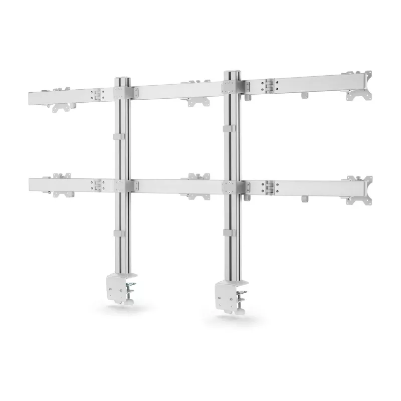 StarTech.com šešių monitorių stalinis laikiklis su skersiniu, iki 32 colių ekranams, iki 8 kg vienam, dviejų kolonų, C spaustuvas/įtvaras, reguliuojamas aukštis