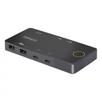 StarTech.com 2 prievadų USB-C KVM jungiklis, vienas 4K 60Hz HDMI monitorius, dvigubi 100W Power Delivery perdavimo prievadai, maitinamas iš magistralės, suderinamas su USB-C/USB4/Thunderbolt 3/4 - mažas formos faktorius